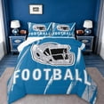thumbnail image 1 of jejeloiu Rugby Sport Game Queen Comforter Set,Gray Football Helmet Bedding Comforter Set For Boys Kids Reversible 3-Piece, 1 of 8
