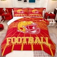 thumbnail image 1 of jejeloiu Rugby Sport Game Twin Comforter Sets,Orange Football Helmet Bedding Set For Ball Gamer Reversible 2-Piece, 1 of 8