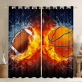 thumbnail image 1 of jejeloiu Rugby Sport Games Blackout Curtains Set of 2 (52x84 Each),Basketball Lovers Window Curtains,Orange Black Curtains and Drapes For Teens,Luxury Bedroom Decor, 1 of 6