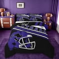 thumbnail image 1 of jejeloiu Rugby Sport Games Queen Comforter Set,Football City Bedding Comforter Set For Boys Teens Reversible 3 Pieces, 1 of 8