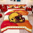 thumbnail image 1 of jejeloiu Rugby Sport Games Twin Comforter Sets,White Yellow Orange Bedding Set For Ball Gamer Reversible 2pcs, 1 of 8