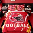 thumbnail image 1 of jejeloiu Rugby Sport Lovers 7 Pieces Bedding Comforter Set,Red Football Game Helmet Full Bedding Set For Ball Gamer Reversible, 1 of 8