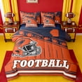 thumbnail image 1 of jejeloiu Rugby Sports 7-Piece Bedding Comforter Set,Orange Deepblue King Bedding Sets For Boys Teens Reversible, 1 of 8