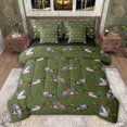 thumbnail image 1 of jejeloiu Rustic Animal Mallard 7-Piece Twin Bedding Sets,Green Gray Bedding Comforter Set For Teens Reversible, 1 of 8