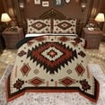 thumbnail image 1 of jejeloiu Rustic Aztec Geometri Queen Comforter Set,Boho Exotic Style Bedding Sets,Red Brown Black Bedding Comforter Set For Adults,Super Cozy Room Decor Reversible,3 Pieces, 1 of 7