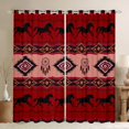 thumbnail image 1 of jejeloiu Rustic Aztec Rhombus Black Out Curtains,Boho Exotic Style Curtains Pack of 2 (42x63 Each),Red Black Bedroom Curtains For Adults,Super Cozy Room Decor, 1 of 6