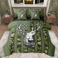 thumbnail image 1 of jejeloiu Rustic Camo Pattern 7-Piece Twin Bedding Sets,Jungle Animal Deer Bedding Comforter Set,Green Camouflage Sheet Sets For Kids,Luxury Bedroom Decor Reversible, 1 of 8
