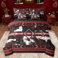 thumbnail image 1 of jejeloiu Rustic Cow Hide 7-Piece Twin Bedding Sets,Abstract Geometric Rhombus Bedding Comforter Set,Red Brown White Sheet Sets For Boys Kids,Ultra Soft Home Decor Reversible, 1 of 8