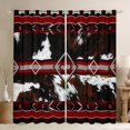 thumbnail image 1 of jejeloiu Rustic Cow Hide Black Out Curtains,Abstract Geometric Rhombus Curtains Pack of 2 (42x63 Each),Red Brown White Bedroom Curtains For Boys Kids,Ultra Soft Home Decor, 1 of 6
