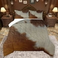 thumbnail image 1 of jejeloiu Rustic Cow Hide Queen Comforter Set,Farmhouse Cabin Bedding Sets,Gray Brown Bedding Comforter Set For Men Women,Super Cozy Room Decor,3-Piece, 1 of 8