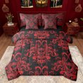 thumbnail image 1 of jejeloiu Rustic Dragonfly 7-Piece Twin Bedding Sets,Vintage Bohemian Flowers Bedding Comforter Set,Red Damask Floral Sheet Sets For Adults,Ultra Soft Home Decor Reversible, 1 of 8