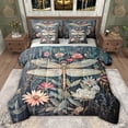 thumbnail image 1 of jejeloiu Rustic Dragonfly 7 Pieces Bedding Comforter Set,Kawaii Daisy Full Bedding Set For Girls Women Reversible, 1 of 8