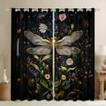 thumbnail image 1 of jejeloiu Rustic Dragonfly Blackout Curtains,Rustic Botanical Curtains Pack of 2 (38x45 Each),Colorful Flower Floral Window Curtains For Girl,Super Cozy Room Decor, 1 of 6