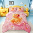 thumbnail image 1 of jejeloiu Rustic Duck Full Size Comforter Sets,Cartoon Animal Bedding Comforter Set,Pink Yellow Bedding Sets For Girls Teens,Ultra Soft Home Decor Reversible,3 Pieces, 1 of 8