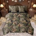 thumbnail image 1 of jejeloiu Rustic Fall Leaves 7-Piece Twin Bedding Sets,Brown Green Bedding Comforter Set For Men Women Reversible, 1 of 8