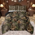 thumbnail image 1 of jejeloiu Rustic Fall Leaves Full Size Comforter Sets,Brown Green Bedding Sets For Men Women Reversible 3 Pieces, 1 of 8