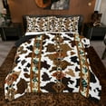 thumbnail image 1 of jejeloiu Rustic Farmhouse Cowhide Twin Comforter Sets,Vintage Aztec Geometric Bedding Set For Men Women Reversible 2-Piece, 1 of 8