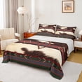thumbnail image 1 of jejeloiu Rustic Farmhouse Cowhide Twin Sheet Sets,Country Hunting Twin Fitted Sheet,Red Beige Brown Flat Sheet For Men Women,Breathable Home Decor,3-Piece, 1 of 7