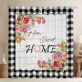 thumbnail image 1 of jejeloiu Rustic Farmhouse Home Blackout Curtains Set of 2 (52x84 Each),Colorful Flowers Floral Window Curtains,White Black Classic Plaid Curtains and Drapes For Girls,Ultra Soft Home Decor, 1 of 6