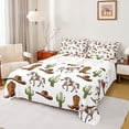 thumbnail image 1 of jejeloiu Rustic Farmhouse Horse Queen Sheet Sets,Green Cactus Cowboy Boots Bed Set For Men Women 4 Pieces, 1 of 7