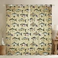 thumbnail image 1 of jejeloiu Rustic Fishing Blackout Curtains Set of 2 (52x84 Each),Bass Pike Fish Window Curtains,Hunting Adventure Curtains and Drapes For Boys Teens,Breathable Home Decor, 1 of 6