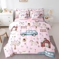 thumbnail image 1 of jejeloiu Rustic Floral Sunflower Bedding Comforter Set 7-Piece,Country Farmhouse Cabin King Bedding Sets,Farm Horse Sheep Bed Sheets For Boy Kids,Microfiber Bedroom Decor Reversible, 1 of 8