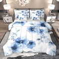thumbnail image 1 of jejeloiu Rustic Flower 7 Pieces Bedding Comforter Set,Country Floral Full Bedding Set,Blue Splatter Ink Fitted Sheet Flat Sheet For Girls,Microfiber Bedroom Decor Reversible, 1 of 8