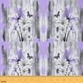 thumbnail image 1 of jejeloiu Rustic Flower Floral Fabric by the Yard 1 Yard,Oil Painting Home Decor Fabric by the Yard,Purple Butterfly Sewing Fabric For Girls,Ultra Soft Home Decor, 1 of 6