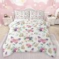 thumbnail image 1 of jejeloiu Rustic Flower Floral Full Size Comforter Sets,Flying Butterfly Butterflies Bedding Comforter Set,Colorful Animals Bedding Sets For Girl,Ultra Soft Home Decor Reversible,3-Piece, 1 of 8