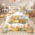 thumbnail image 1 of jejeloiu Rustic Flower Maples 7pcs Bedding Comforter Set,Autumn Harvest Pumpkin Queen Bedding Sets,Brown Pine Cone Queen Sheet Sets For Girls,Breathable Home Decor Reversible, 1 of 8