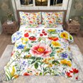 thumbnail image 1 of jejeloiu Rustic Flowers 7 Pieces Bedding Comforter Set,Colorful Flowers Floral Full Bedding Set,Rainbow Countryside Plant Fitted Sheet Flat Sheet For Girls Teens,Microfiber Bedroom Decor Reversible, 1 of 8