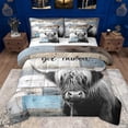 thumbnail image 1 of jejeloiu Rustic Highland Cow 7-Piece King Bedding Set Country Farmhouse Lodge Microfiber Reversible Decor For Men Women, 1 of 8