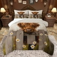 thumbnail image 1 of jejeloiu Rustic Highland Cow Bedding Comforter Set,Farm Animal Cattle Twin Comforter Sets,Kawaii Daisy Blossom Bedding Set For Girls Boys,Luxury Bedroom Decor Reversible,2 Pieces, 1 of 8
