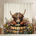 thumbnail image 1 of jejeloiu Rustic Highland Cow Floral Curtains Pack of 2 (42x84 Each) Kids,Country Farm Print Curtains Blackout, 1 of 7