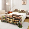 thumbnail image 1 of jejeloiu Rustic Highland Cow Floral Queen Sheet Sets Kids,Country Farm Print Bed Set,4-Piece, 1 of 6