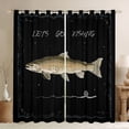 thumbnail image 1 of jejeloiu Rustic Hunting Black Out Curtains,Big Bass Fish Curtains Pack of 2 (42x63 Each) For Boys Kids, 1 of 6