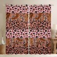 thumbnail image 1 of jejeloiu Rustic Leopard Abstract Black Out Curtains,Jungle Animal Cheetah Curtains Pack of 2 (42x63 Each),Pink Brown Bedroom Curtains For Adult,Super Cozy Room Decor, 1 of 6