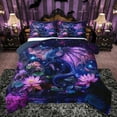 thumbnail image 1 of jejeloiu Rustic Lotus Leaves Full Comforter Set,Purple Dragon Universe Starry Sky,Microfiber Reversible Decor For Kids,3-Piece, 1 of 8