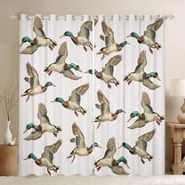jejeloiu Rustic Mallard Black Out Curtains,Flying Duck Curtains Pack of 2 (42x63 Each) For Girls Boys