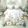 thumbnail image 1 of jejeloiu Rustic Plant Flowers 7-Piece Twin Bedding Sets,White Green Bedding Comforter Set For Girls Kids Reversible, 1 of 8