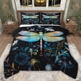 thumbnail image 1 of jejeloiu Rustic Plant Leaves Full Size Comforter Sets,Wild Colorful Dragonfly Bedding Sets For Men Women Reversible 3 Pieces, 1 of 8