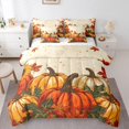 thumbnail image 1 of jejeloiu Rustic Pumpkin 7-Piece Twin Bedding Sets,Autumn Maples Leaves Bedding Comforter Set,Hello Fall Sheet Sets For Adult,Super Cozy Room Decor Reversible, 1 of 8