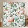 thumbnail image 1 of jejeloiu Rustic Pumpkin Black Out Curtains,Autumn Fall Leaves Curtains Pack of 2 (42x63 Each),White Teal Orange Bedroom Curtains For Adult,Super Cozy Room Decor, 1 of 6