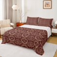 thumbnail image 1 of jejeloiu Rustic Victorian Floral Bed Sheets,Red Beige King Sheets For Girls Teens 4-Piece, 1 of 7