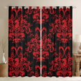 thumbnail image 1 of jejeloiu Rustic Victorian Floral Black Out Curtains,Magic Cartoon Dragon Curtains Pack of 2 (42x63 Each),Red Damask Baroque Bedroom Curtains For Teens,Breathable Home Decor, 1 of 6