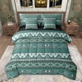 thumbnail image 1 of jejeloiu Rustic Western Aztec 7-Piece Twin Bedding Sets,Retro Bohemian Geometric Bedding Comforter Set,Green Vintage Triangle Rhombus Sheet Sets For Men Women,Home Decor Reversible, 1 of 8