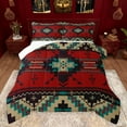 thumbnail image 1 of jejeloiu Rustic Western Aztec Bedding Comforter Set,Retro Bohemian Geometric Twin Comforter Sets,Red Brown Black Bedding Set For Men Women,Home Decor,2-Piece, 1 of 8