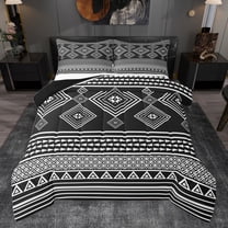 jejeloiu Rustic Western Aztec Bedding Comforter Set,Retro Bohemian Print Twin Comforter Sets,Gray Rhombus Triangle Bedding Set For Men Women,Microfiber Bedroom Decor Reversible,2 Pieces