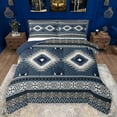 thumbnail image 1 of jejeloiu Rustic Western Aztec Full Size Comforter Sets,Bohemian Geometric Pattern Bedding Comforter Set,Deepblue White Gray Bedding Sets For Kids,Luxury Bedroom Decor Reversible,3pcs, 1 of 8