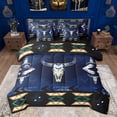 thumbnail image 1 of jejeloiu Rustic Western Cowboy 7 Pieces Bedding Comforter Set,Farmhouse Bull Skull Full Bedding Set,Vintage Aztec Geometric Fitted Sheet Flat Sheet For Adults,Super Cozy Room Decor Reversible, 1 of 8